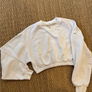 Alo white cropped sweatshirt small
